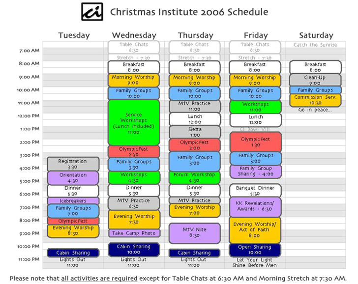 CI 2006 Schedule