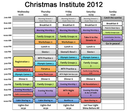 CI-PNW 2012 Schedule